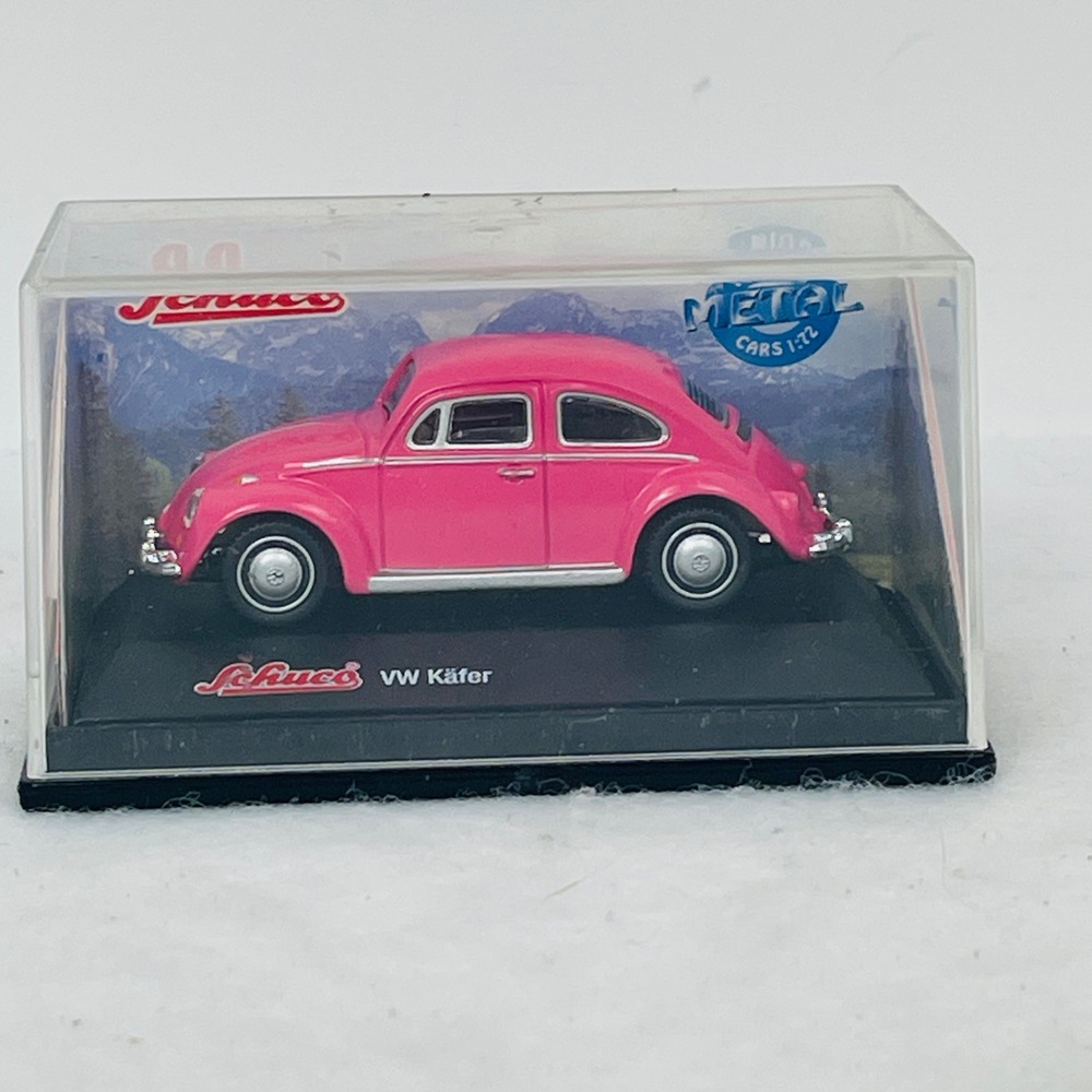 Schuco VW Käfer Diecast Car 1:72 Junior Line Pink Volkswagen Beetle Good
